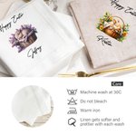 Personalized Sleeping Bunny in A Basket Linen Reusable Napkin with Name Table Decor Easter Housewarming Gift for Family