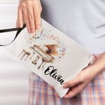 Gepersonaliseerd muziekinstrument cosmetisch tasje met naam en polsbandje verjaardagscadeau voor muzikant muziekliefhebber