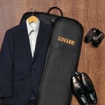 Custodia per abito in pelle impermeabile con maniglia personalizzata con nome ricamato essenziale per viaggi regalo per nozze e compleanno per uomo