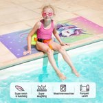 Personalisiertes Übergroßes Schnelltrocknendes Fantasie Einhorn Strandtuch mit Namen Sommer Reise Geburtstagsgeschenk für Mädchen