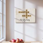 Personalized Family Crossword Puzzle Art Canvas Poster Framed Frameless Painting with Name and Title Home Decor Housewarming Gift for Family Friends