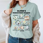 Personalized Autism Awareness Neurodiverse Universe 100% Cotton T-shirt with Name World Autism Day Birthday Care Gift for Autism Sped Teacher