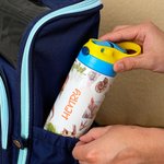 Bouteille d'eau isotherme 12oz avec paille en silicone Couvercle anti-déversement et poignée Cadeau d'anniversaire pour les enfants