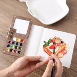 Iniziale personalizzata in legno a 15 griglie Mini tavolozza magnetica per acquerello con nome e clip Forniture portatili per pittura Regalo per artista pittore