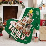 Albero di Natale personalizzato Collage di foto di famiglia per sempre Coperta morbida con 9 immagini e anno Regalo di Natale Home Decor per la famiglia