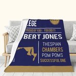 Coperta personalizzata multicolore in pile super soffice per lauree con messaggi e mappa Regalo di laurea per laureati