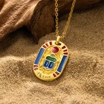 Personalisierte Skarabäus Halskette mit Ägypten Namen Gravur Geburtstag Geschenk für Liebhaber der Alten Ägyptischen Kultur