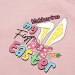 Personnalisé My First Easter Bunny Ears Bow 100% Cotton Long-sleeve Baby Bodysuit with Name Holiday Outfit Easter Baby Shower Gift for Newborns (Mon premier lapin de Pâques avec nœud)