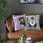 Personalised Multicolor Inspirational Graduation Photo Throw Pillow Cover with Name Year Graduation Gift for Class of 2025 Graduates