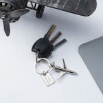 Personalized Twin Engine Airplane Keychain with Text and Symbol Travel Souvenir Birthday Promotion Gift for Aviation Lovers Pilots Flight Attendants