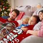 Albero di Natale personalizzato Collage di foto di famiglia per sempre Coperta morbida con 9 immagini e anno Regalo di Natale Home Decor per la famiglia