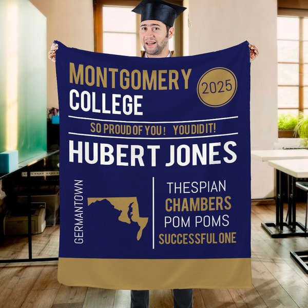 Personalisierte Multicolor Super Soft Graduation State Fleece Decke mit Botschaften und Karte Graduation Geschenk für Absolventen