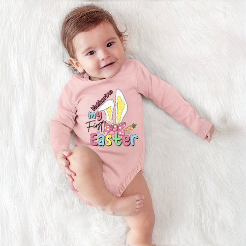 Geagodelia Tenue De Pâques Bébé Garçon - Ensemble T-shirt Et Pantalon Brodés Lapin Carotte