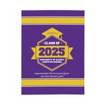 Gepersonaliseerde Multicolor Afstudeerhoed Zachte Fleece Deken met Jaar Schoolnaam en Warme Tekst Klas van 2025 Cadeau voor Afgestudeerde
