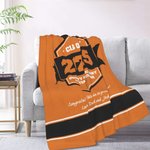 Gepersonaliseerde Multicolor Afstudeerhoed Zachte Fleece Deken met Jaar Schoolnaam en Warme Tekst Klas van 2025 Cadeau voor Afgestudeerde