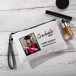 Sac Cosmétique Personnalisé avec Photo Nom Année Accessoire de Voyage Cadeau Remise des Diplômes pour Étudiant Diplômé Classe 2024