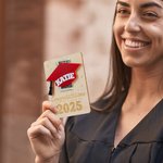Porte-monnaie en Bois Personnalisé avec Nom et Texte Gravés Cadeau de Félicitations pour les Diplômés de la Promotion 2024