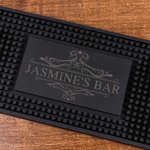 Personalized Minimalism Non-slip Bar Mat Drink Coaster with Engraving Text Home Bar Decor Birthday Gift for Bartenders Cocktail Lovers