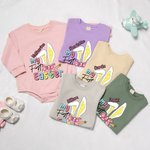 Personnalisé My First Easter Bunny Ears Bow 100% Cotton Long-sleeve Baby Bodysuit with Name Holiday Outfit Easter Baby Shower Gift for Newborns (Mon premier lapin de Pâques avec nœud)
