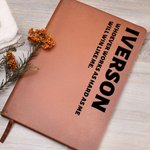 Personligt anteckningsblock med namn och text i läderimitation med 100 linjerade sidor Födelsedag Uppskattning Kontorsgåva för kollegor Ledare