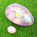 Personalisiertes Befüllbares Blumen Jumbo Oster-Ei mit Namen Ostern Eiersuche Osterkorb Party Geschenk für Jungen Mädchen