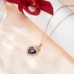 Personalizado Dainty Grad Cap Corazón Zircon Foto Collar con texto grabado Graduado Joyería Cumpleaños Regalo de graduación para las mujeres