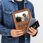 Portefeuille de Passeport Personnalisé avec Photo et Noms des Enfants Accessoire en Cuir pour Voyage Cadeau Fête des Pères pour Papa