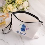 Personalizzato moda Cartoon Girl Birthstone nome borsa per il trucco con braccialetto viaggio Essentials compleanno damigella d'onore regalo per le ragazze le donne