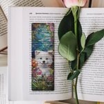 Henkilökohtainen maalattu kukka Pet Dog Clear akryyli kirjanmerkki nimi ja teksti lukeminen Stationary tarvikkeet syntymäpäivälahja lemmikkieläinten rakastaja Kirjamato