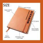 Personligt anteckningsblock med namn och text i läderimitation med 100 linjerade sidor Födelsedag Uppskattning Kontorsgåva för kollegor Ledare