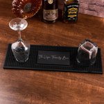 Personalized Minimalism Non-slip Bar Mat Drink Coaster with Engraving Text Home Bar Decor Birthday Gift for Bartenders Cocktail Lovers