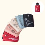 Personalised Portable Birth Flower Mini Pull-out Leather Card Holder Wallet with Name and Multiple Card Slots Mother's Day Birthday Gift for Her