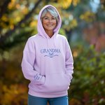 Personalised Multicolour Bow Embroidered Grandma Soft Sweatshirt Hoodie with 1-12 Grandkids' Names Mother's Day Birthday Gift for Grandma Mom