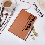 Personligt anteckningsblock med namn och text i läderimitation med 100 linjerade sidor Födelsedag Uppskattning Kontorsgåva för kollegor Ledare