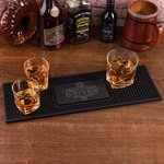Personalized Minimalism Non-slip Bar Mat Drink Coaster with Engraving Text Home Bar Decor Birthday Gift for Bartenders Cocktail Lovers