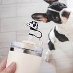 Personalized Dachshund Corgi Small Dogs Reusable Straw Topper with Initial Charm Accessory for Stanley Tumbler Birthday Gift for Dog Lover Owner