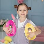 Personalisierte niedlichen Cartoon-Charakter füllbare Osterei mit Namen Ostern Party Gunst Geschenk für Mädchen