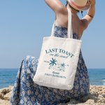 Personalisierte Last Toast On The Coast Canvas Tragetasche mit Text Tote Bag Hochzeit Strand Bachelorette Party Geschenk für Brautjungfer