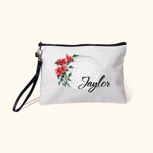 Borsa cosmetica da golf personalizzata con nome, regalo di compleanno e accessorio da viaggio per le donne amanti del golf