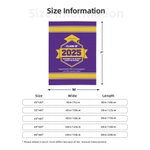 Gepersonaliseerde Multicolor Afstudeerhoed Zachte Fleece Deken met Jaar Schoolnaam en Warme Tekst Klas van 2025 Cadeau voor Afgestudeerde