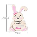 Gepersonaliseerde Cartoon Konijn Houten Geldhouder met Naam Paasmand Vullers Gift voor Kinderen Volwassenen