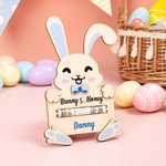 Gepersonaliseerde Cartoon Konijn Houten Geldhouder met Naam Paasmand Vullers Gift voor Kinderen Volwassenen