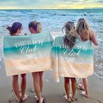 Personalized The Bach Club Super Absorbent Quick Dry Soft Beach Towel with Year and Location Summer Vacation Accessories Birthday Gift for Her