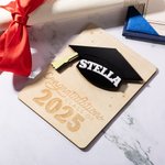 Porte-monnaie en Bois Personnalisé avec Nom et Texte Gravés Cadeau de Félicitations pour les Diplômés de la Promotion 2024