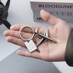 Personalized Twin Engine Airplane Keychain with Text and Symbol Travel Souvenir Birthday Promotion Gift for Aviation Lovers Pilots Flight Attendants