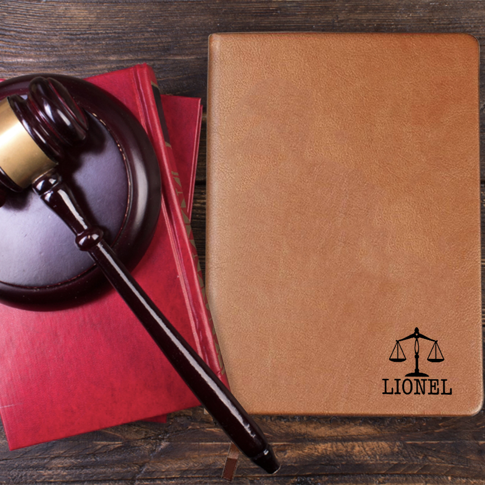 Cahier personnalisé en cuir PU avec nom et 100 pages lignées Cadeau d'anniversaire et d'appréciation Cadeau de bureau pour avocat