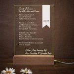 Plaque Acrylique Personnalisée avec Texte Lumière LED et Base en Bois Classe de 2024 Cadeau Inspiration Remise des Diplômes pour Diplômé