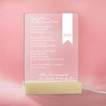 Plaque Acrylique Personnalisée avec Texte Lumière LED et Base en Bois Classe de 2024 Cadeau Inspiration Remise des Diplômes pour Diplômé