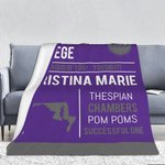 Coperta personalizzata multicolore in pile super soffice per lauree con messaggi e mappa Regalo di laurea per laureati