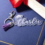 Personalised Acrylic Graduation Cap Keychain with Name and Tassel Class of 2025 Graduation Gift for Graduates